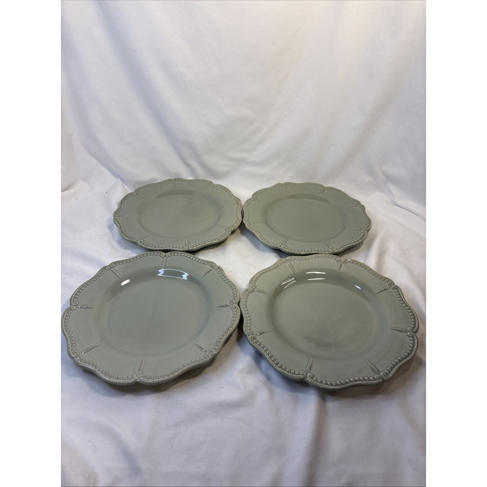 4 Chris Madden ADALINA GREEN COLLECTION SALAD PLATES JC PENNEY. Retired pattern